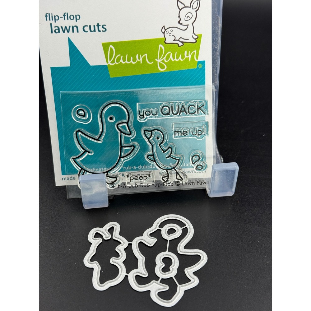 Lawn Fawn Rub-A-Dub-Dub Flip-Flop Clear Stamp and Die Set LF2504 LF2505 Duck